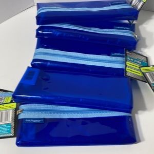 Blue Makeup Bag Pencil Case Zipper Organizer